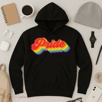 Pride Rainbow Retro LGBTQ Hoodie thumb 3