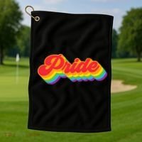 Pride Rainbow Retro LGBTQ Golf Towel thumb 1