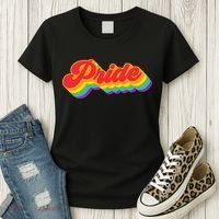 Pride Rainbow Retro LGBTQ Women's T-Shirt thumb 3