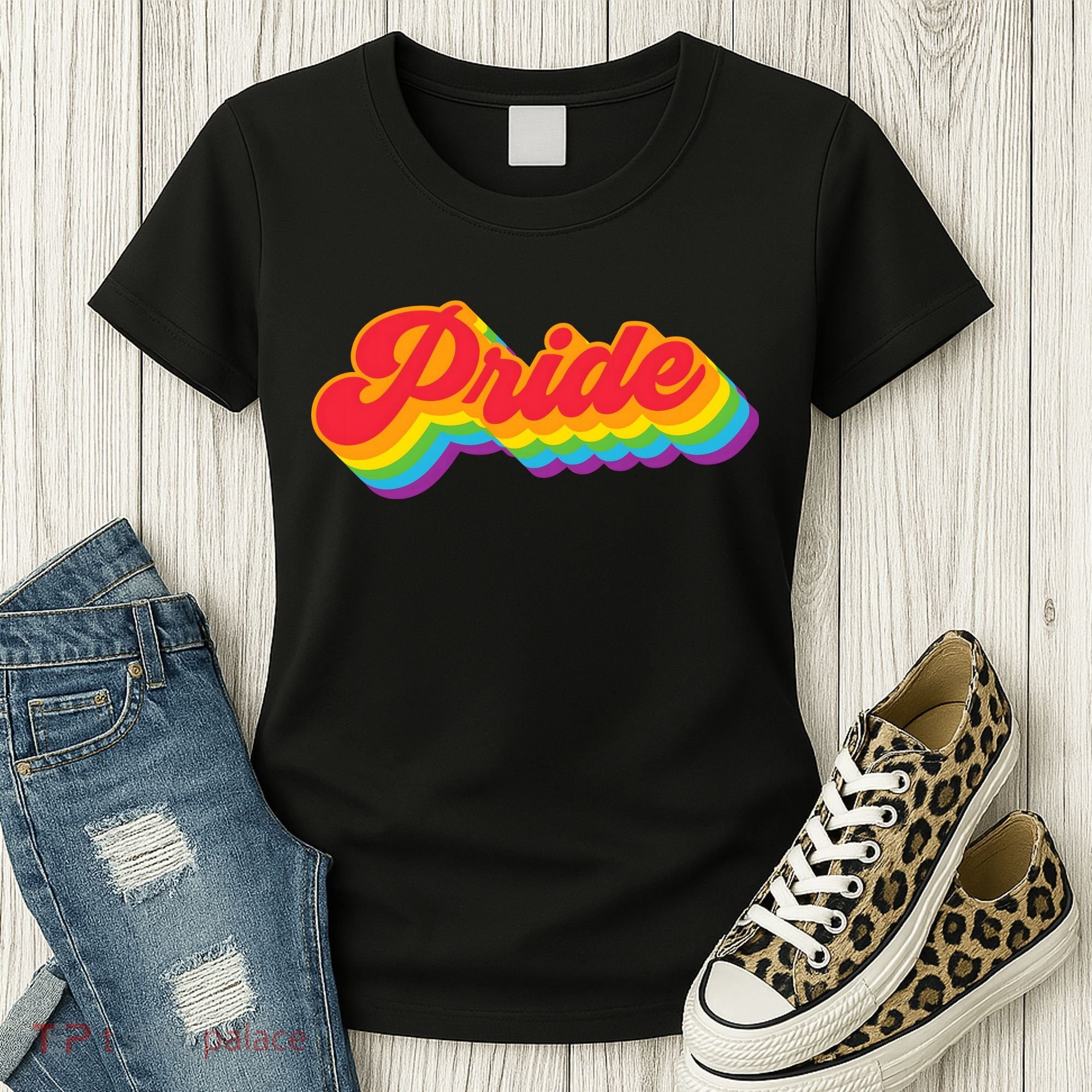 Pride Rainbow Retro LGBTQ Women's T-Shirt