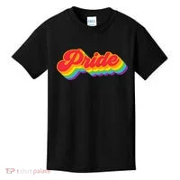 Pride Rainbow Retro LGBTQ Kids T-Shirt thumb 0