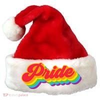 Pride Rainbow Retro LGBTQ Santa Hat thumb 0