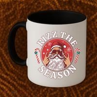 Punk Rock Rizz The Season Funny Santa Clause Coffee Mug thumb 2