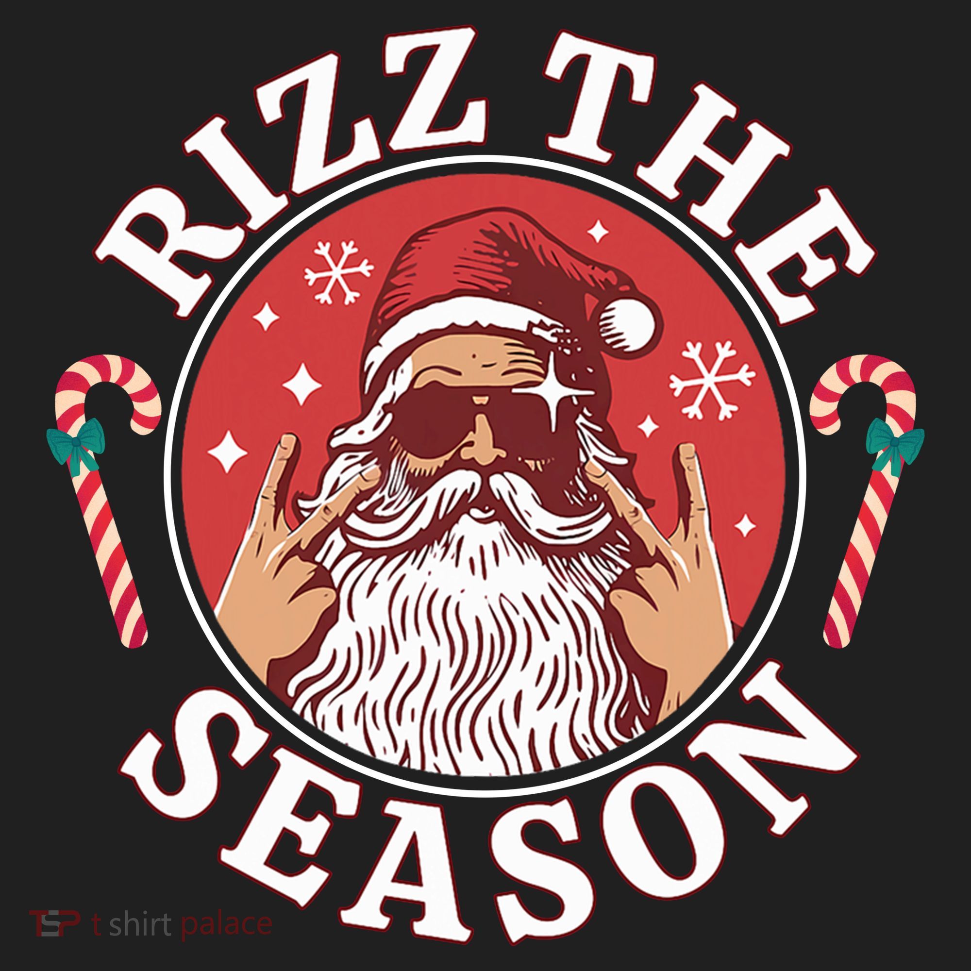 Punk Rock Rizz The Season Funny Santa Clause Beanie