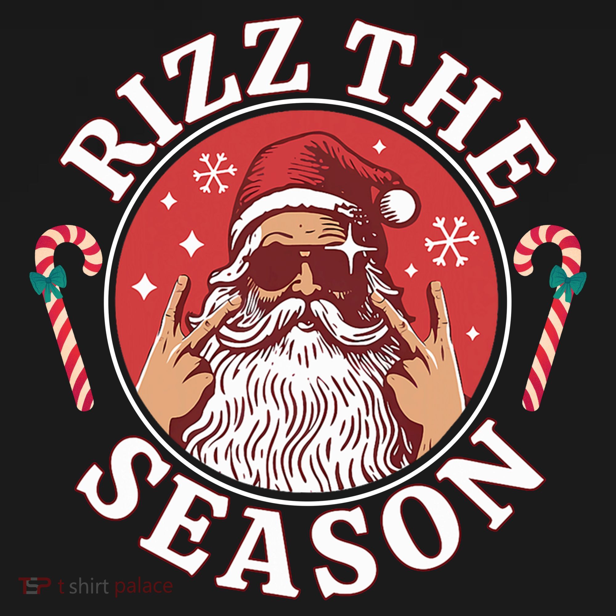 Punk Rock Rizz The Season Funny Santa Clause Women's Tank Top