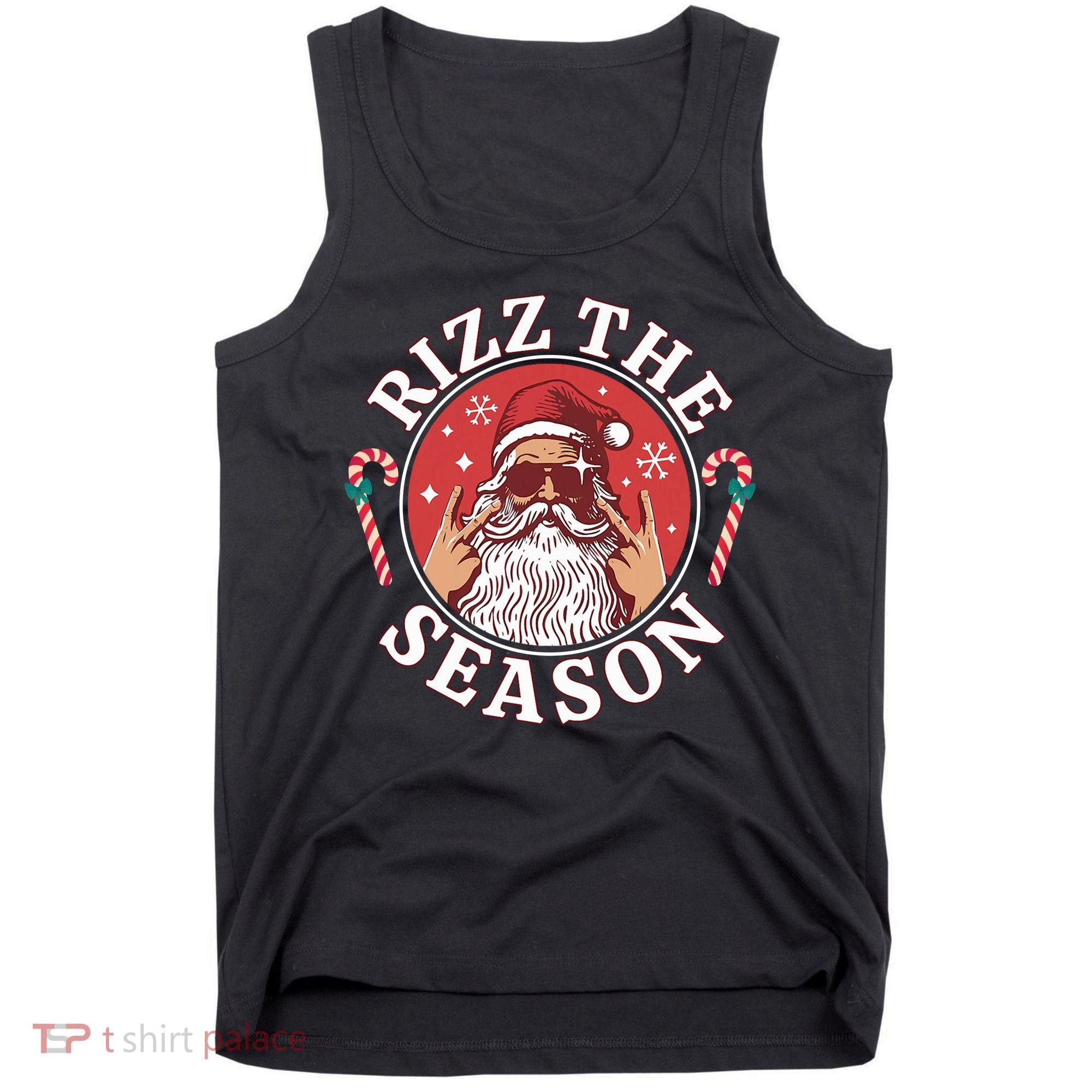 Punk Rock Rizz The Season Funny Santa Clause Tank Top