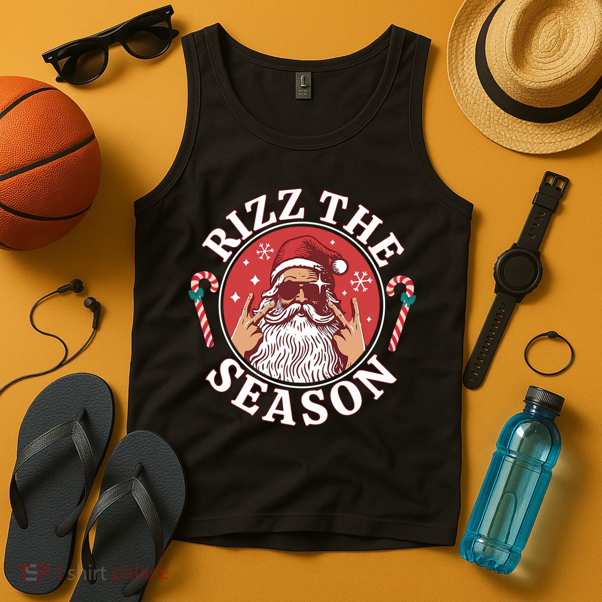 Punk Rock Rizz The Season Funny Santa Clause Tank Top