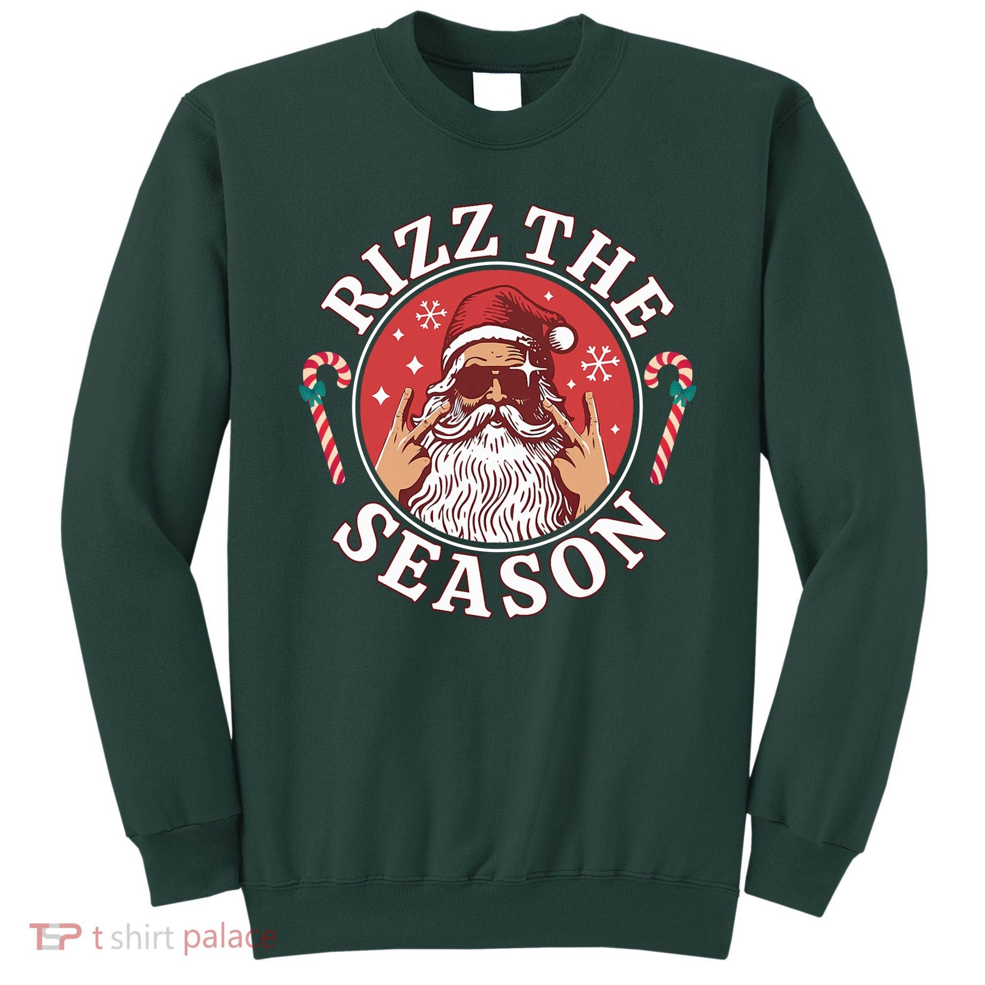 Punk Rock Rizz The Season Funny Santa Clause Sweatshirt