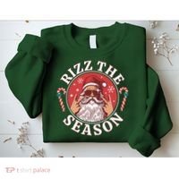 Punk Rock Rizz The Season Funny Santa Clause Sweatshirt thumb 2