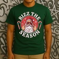 Punk Rock Rizz The Season Funny Santa Clause T-Shirt thumb 3