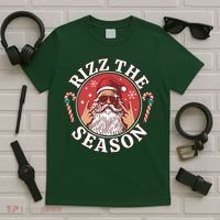 Punk Rock Rizz The Season Funny Santa Clause T-Shirt thumb 5