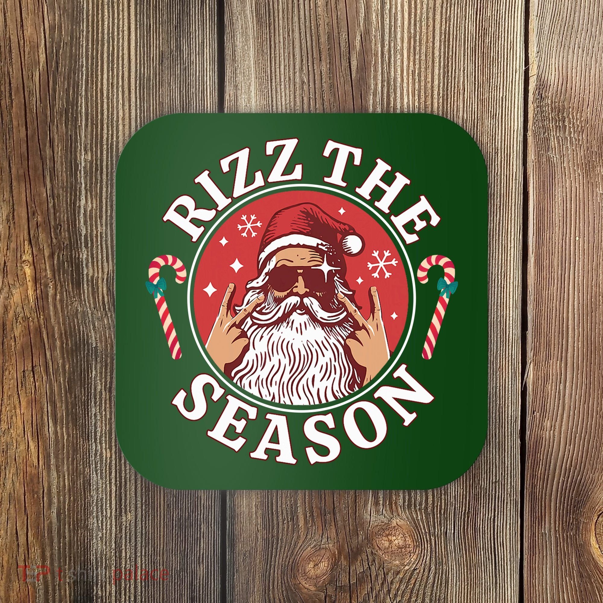 Punk Rock Rizz The Season Funny Santa Clause Coaster