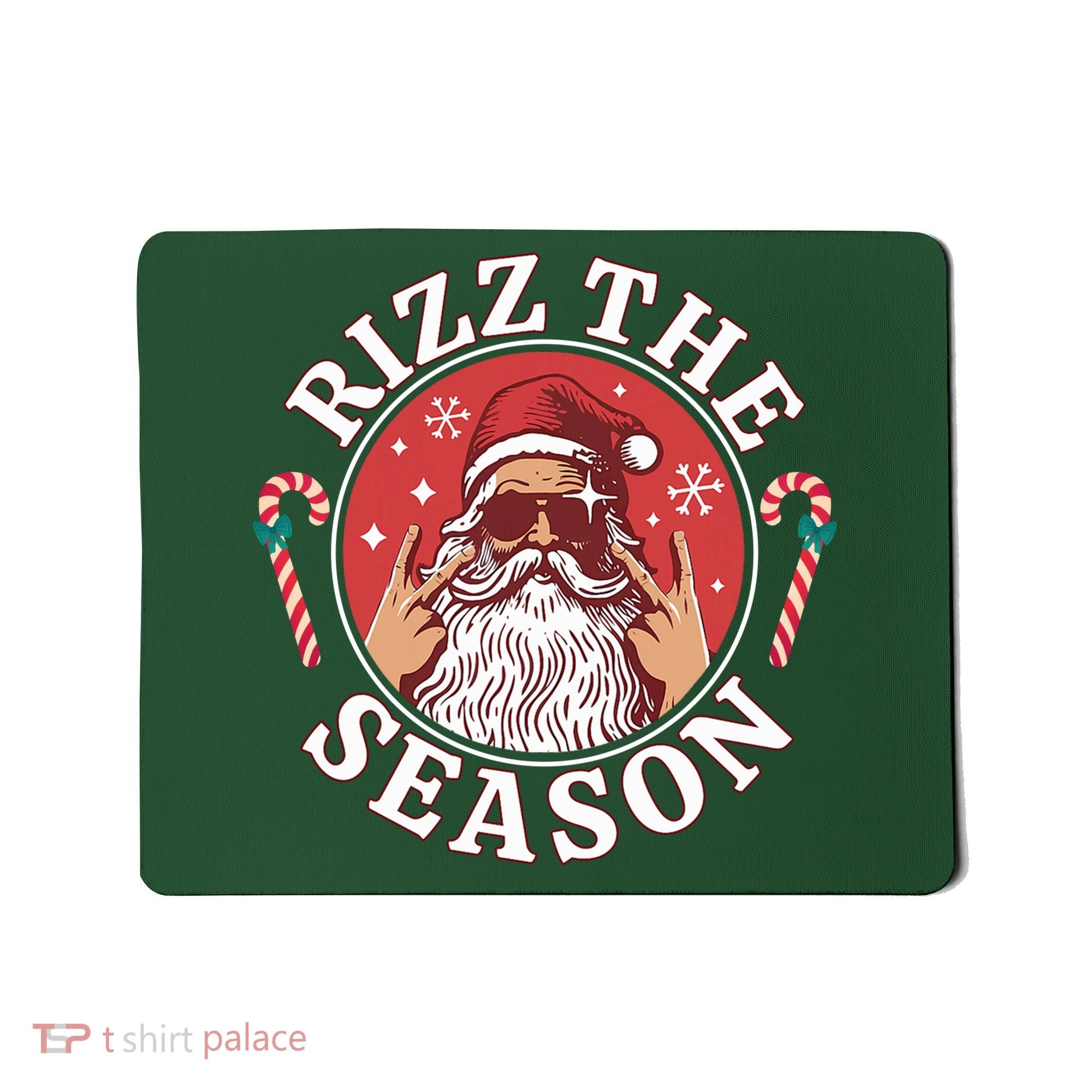 Punk Rock Rizz The Season Funny Santa Clause Mousepad