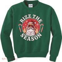 Punk Rock Rizz The Season Funny Santa Clause Kids Sweatshirt thumb 0