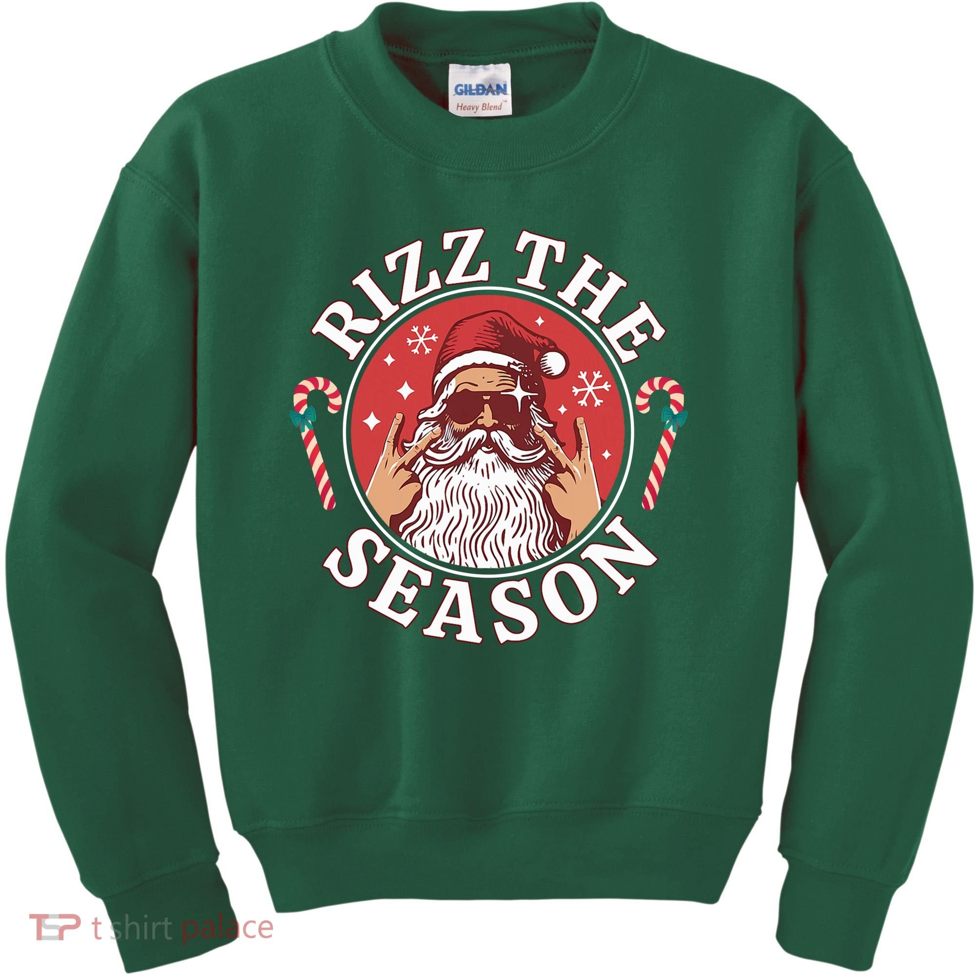 Punk Rock Rizz The Season Funny Santa Clause Kids Sweatshirt