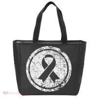 Purple Ribbon Support Survivors Domestic Violence Awareness Tote Bag thumb 0