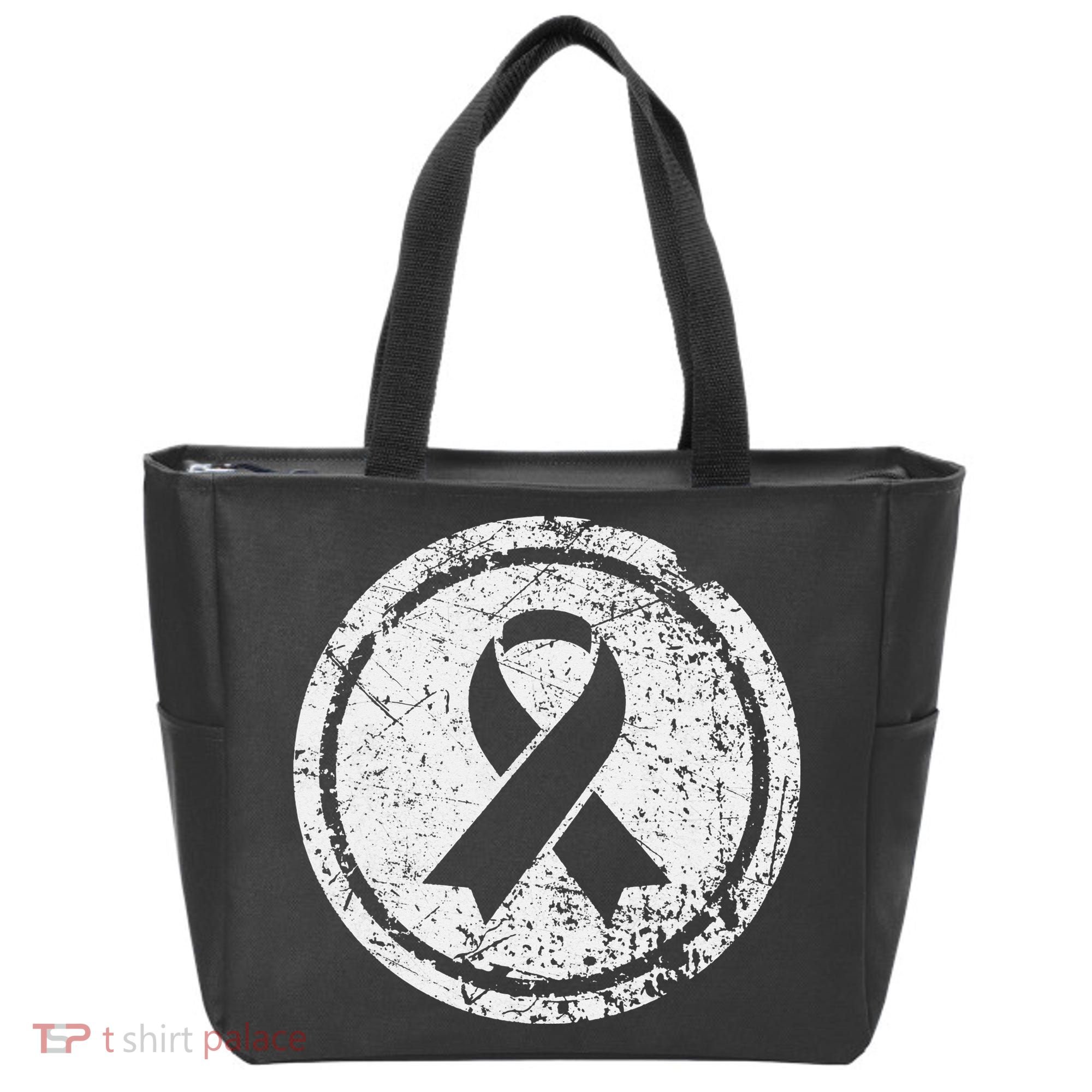 Purple Ribbon Support Survivors Domestic Violence Awareness Tote Bag