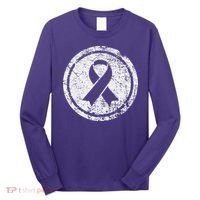 Purple Ribbon Support Survivors Domestic Violence Awareness Long Sleeve Shirt thumb 0