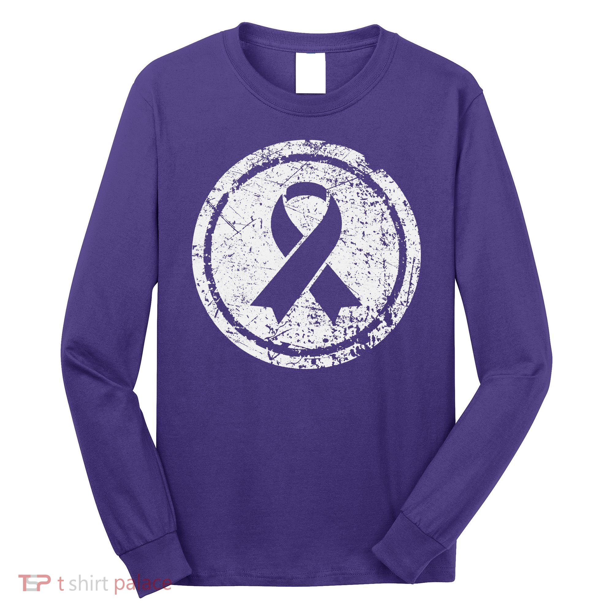 Purple Ribbon Support Survivors Domestic Violence Awareness Long Sleeve Shirt
