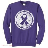 Purple Ribbon Support Survivors Domestic Violence Awareness Sweatshirt thumb 0