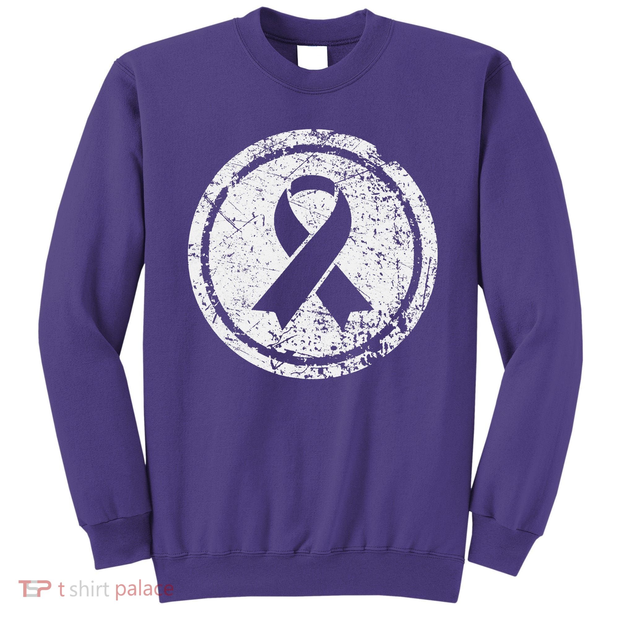Purple Ribbon Support Survivors Domestic Violence Awareness Sweatshirt