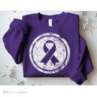 Purple Ribbon Support Survivors Domestic Violence Awareness Sweatshirt thumb 2