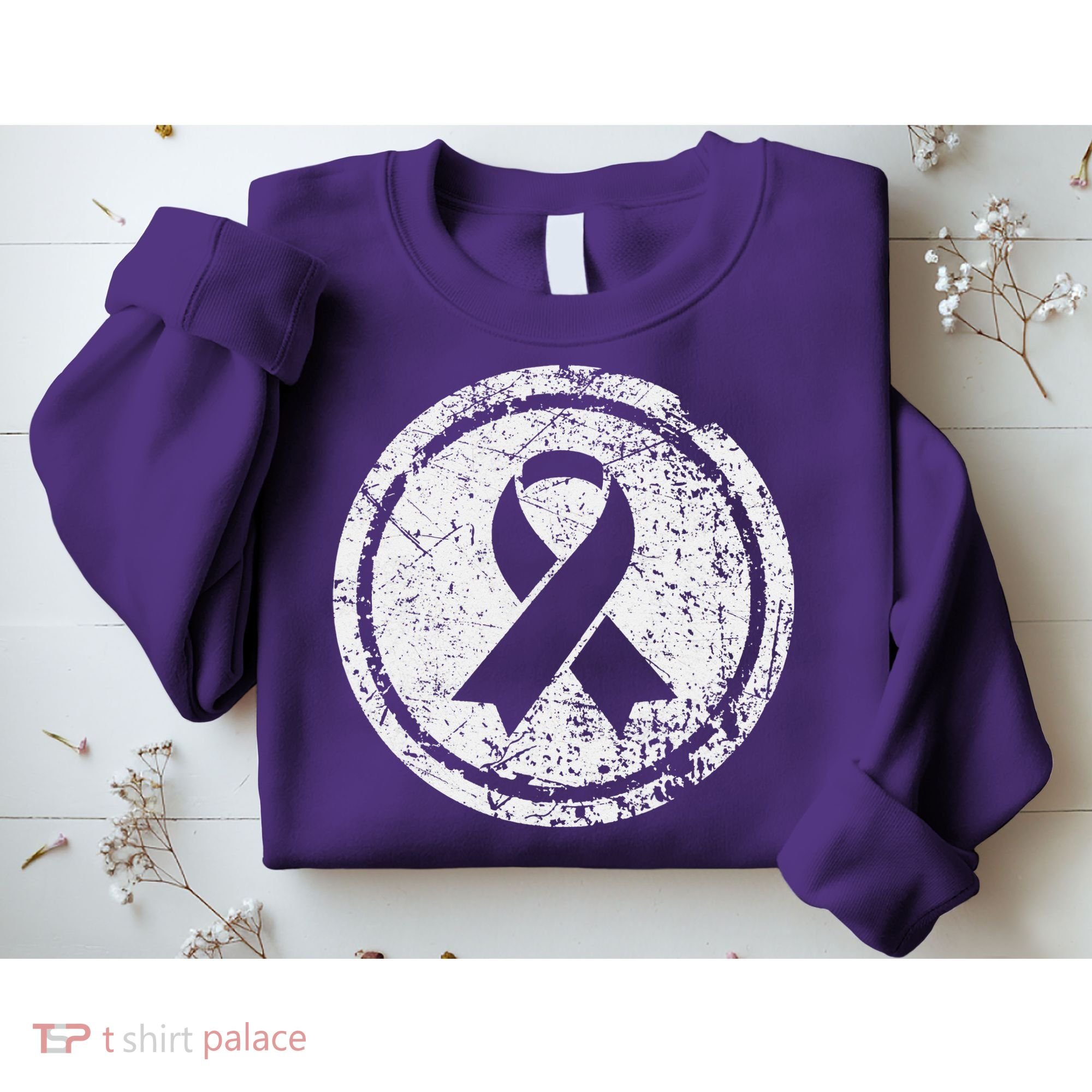 Purple Ribbon Support Survivors Domestic Violence Awareness Sweatshirt