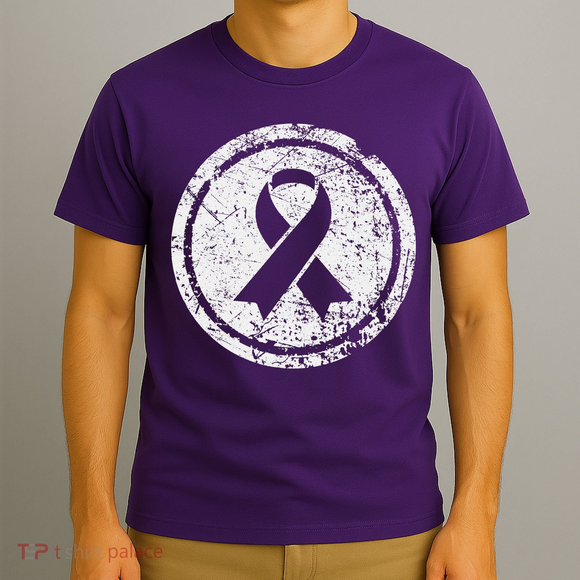 Purple Ribbon Support Survivors Domestic Violence Awareness T-Shirt