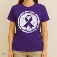 Purple Ribbon Support Survivors Domestic Violence Awareness T-Shirt thumb 4