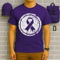 Purple Ribbon Support Survivors Domestic Violence Awareness T-Shirt thumb 6