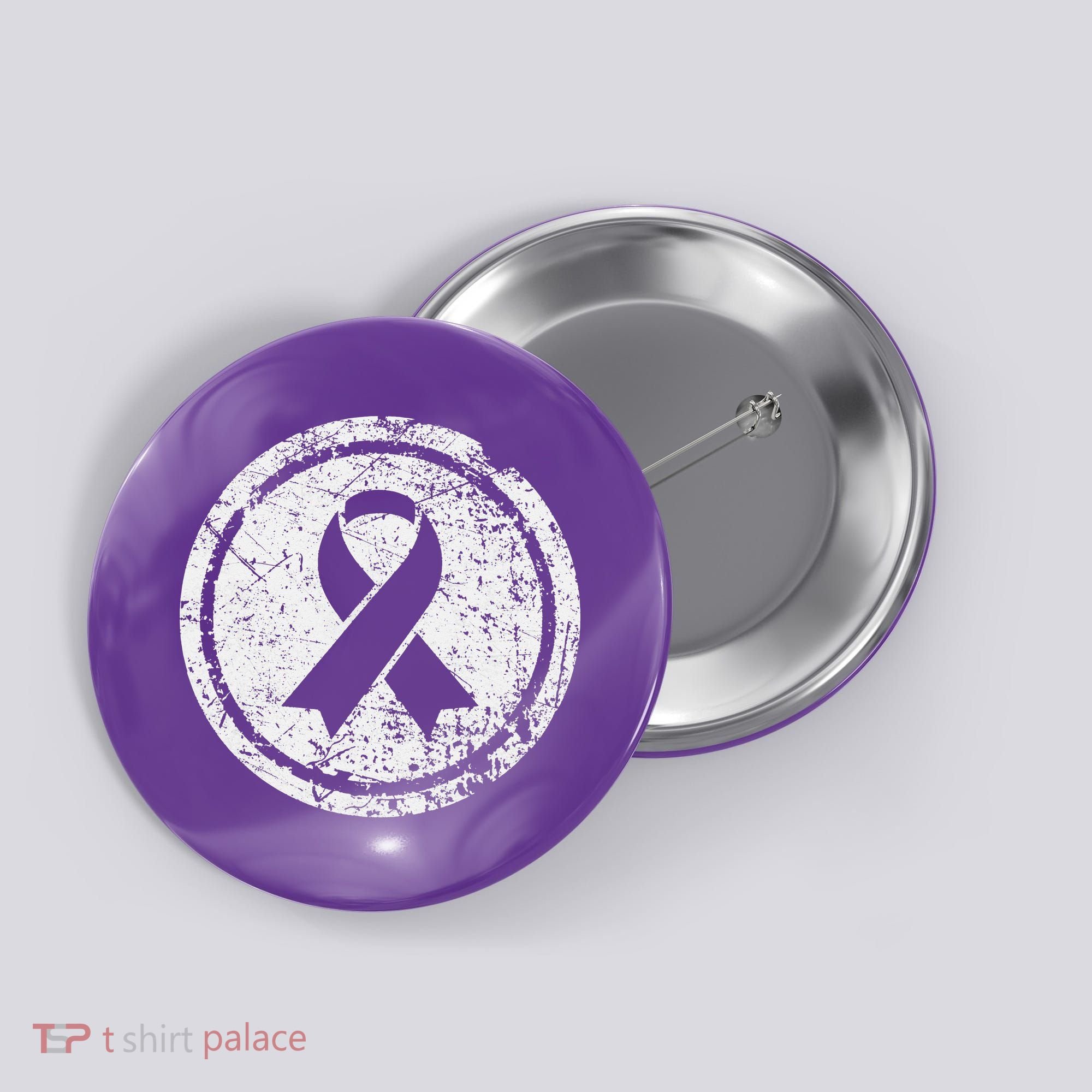 Purple Ribbon Support Survivors Domestic Violence Awareness Button