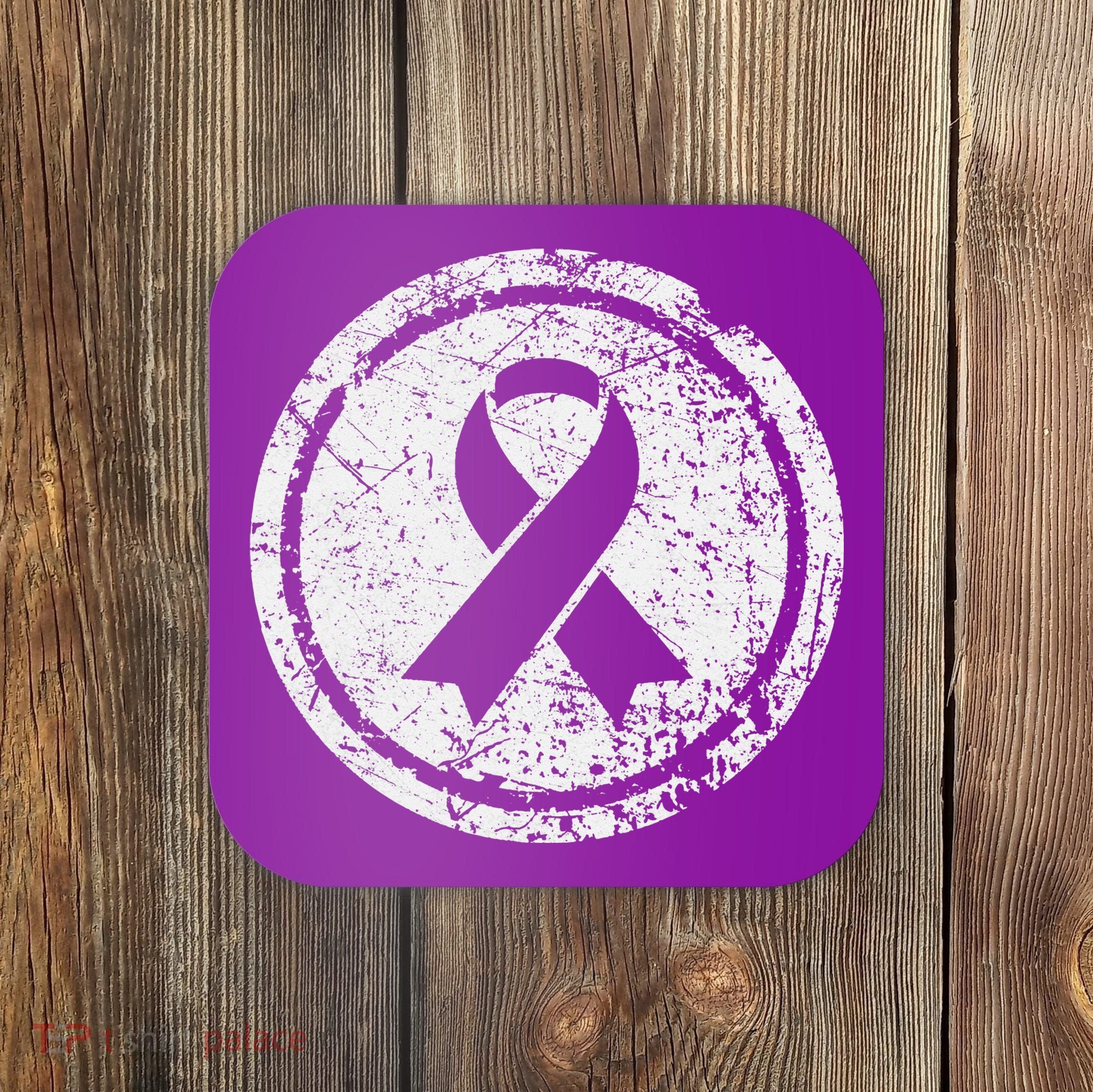 Purple Ribbon Support Survivors Domestic Violence Awareness Coaster