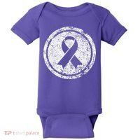 Purple Ribbon Support Survivors Domestic Violence Awareness Baby Bodysuit thumb 0