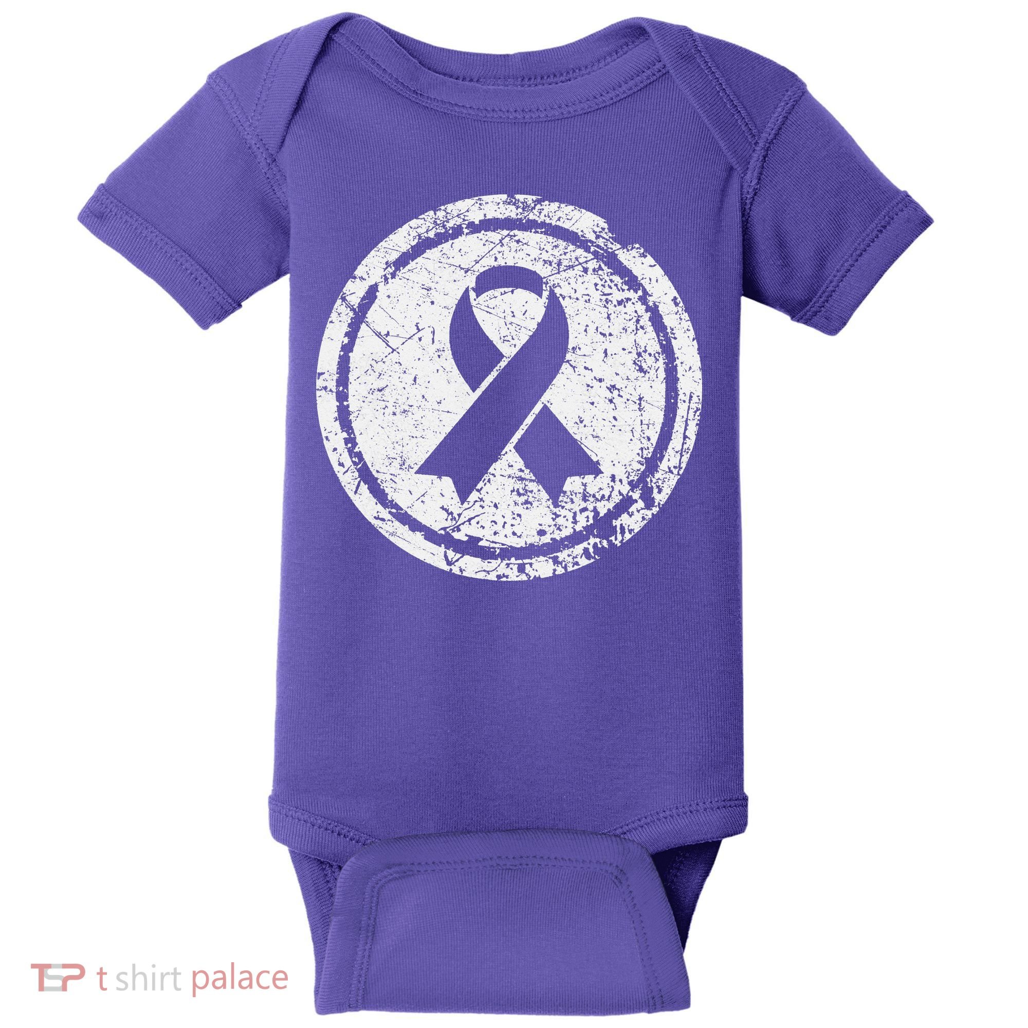 Purple Ribbon Support Survivors Domestic Violence Awareness Baby Bodysuit