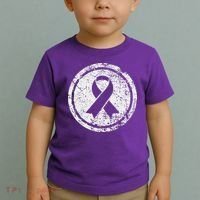 Purple Ribbon Support Survivors Domestic Violence Awareness Toddler T-Shirt thumb 2
