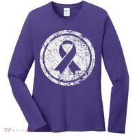 Purple Ribbon Support Survivors Domestic Violence Awareness Women's Long Sleeve Shirt thumb 0