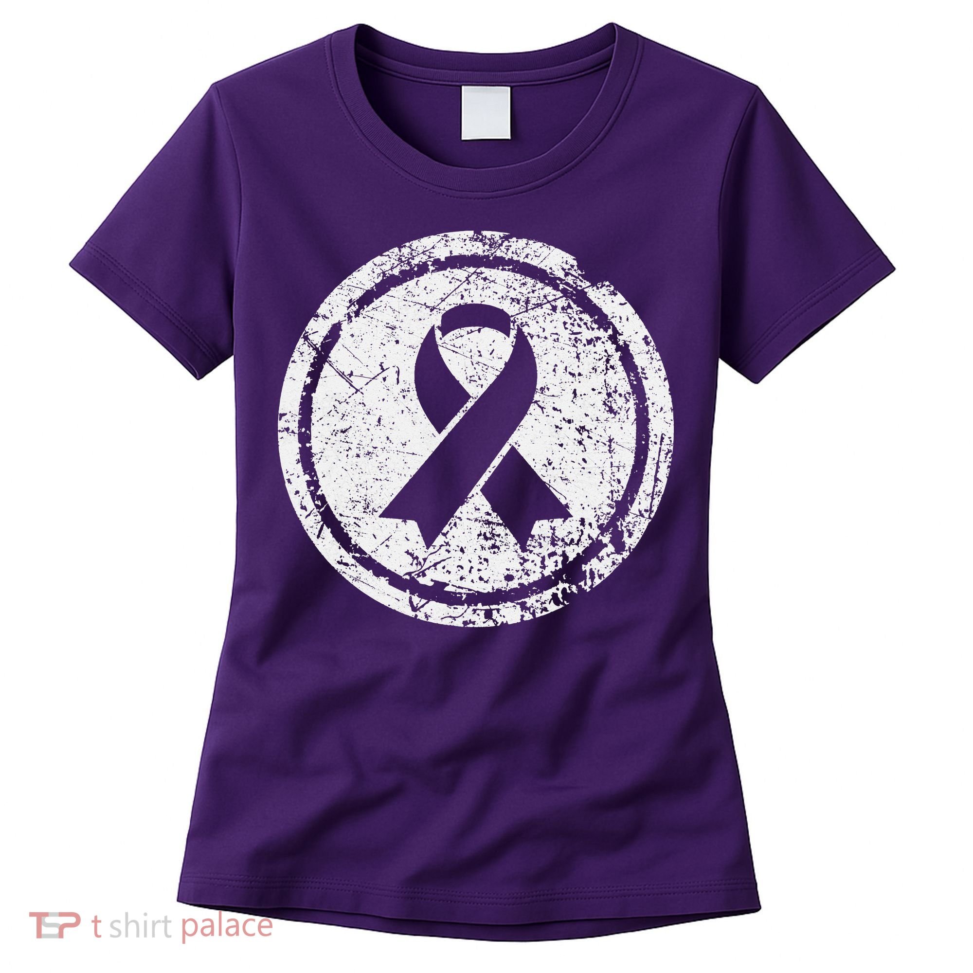 Purple Ribbon Support Survivors Domestic Violence Awareness Women's T-Shirt