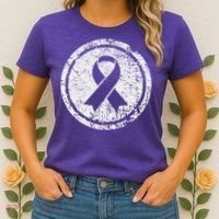 Purple Ribbon Support Survivors Domestic Violence Awareness Women's T-Shirt thumb 2