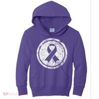 Purple Ribbon Support Survivors Domestic Violence Awareness Kids Hoodie thumb 0