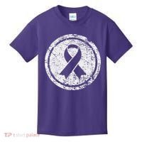 Purple Ribbon Support Survivors Domestic Violence Awareness Kids T-Shirt thumb 0