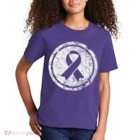Purple Ribbon Support Survivors Domestic Violence Awareness Kids T-Shirt thumb 2
