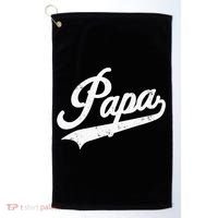 Papa Retro Style Father’s Day Gift For Funny Papa Grandpa Golf Towel thumb 0