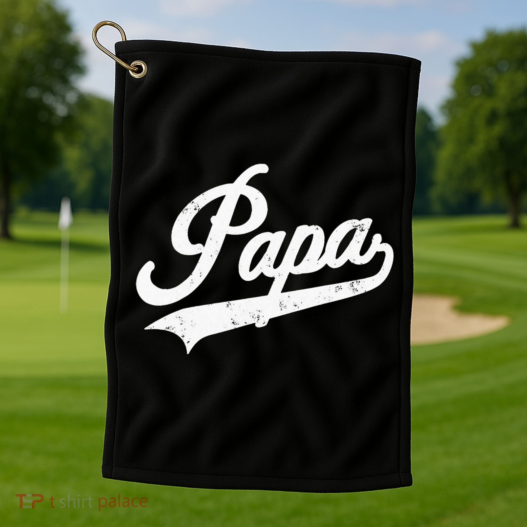 Papa Retro Style Father’s Day Gift For Funny Papa Grandpa Golf Towel