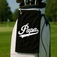 Papa Retro Style Father’s Day Gift For Funny Papa Grandpa Golf Towel thumb 2