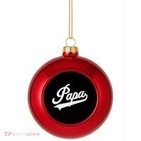 Papa Retro Style Father’s Day Gift For Funny Papa Grandpa Plastic Christmas Ball Ornament thumb 0