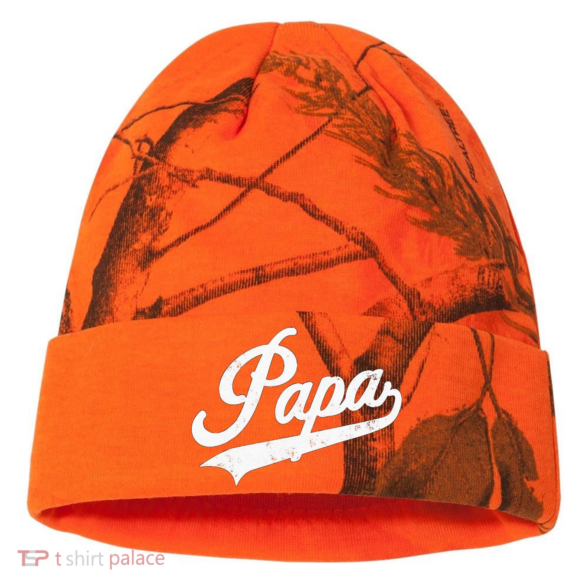 Papa Retro Style Father’s Day Gift For Funny Papa Grandpa Kati Licensed 12" Camo Cuffed Beanie