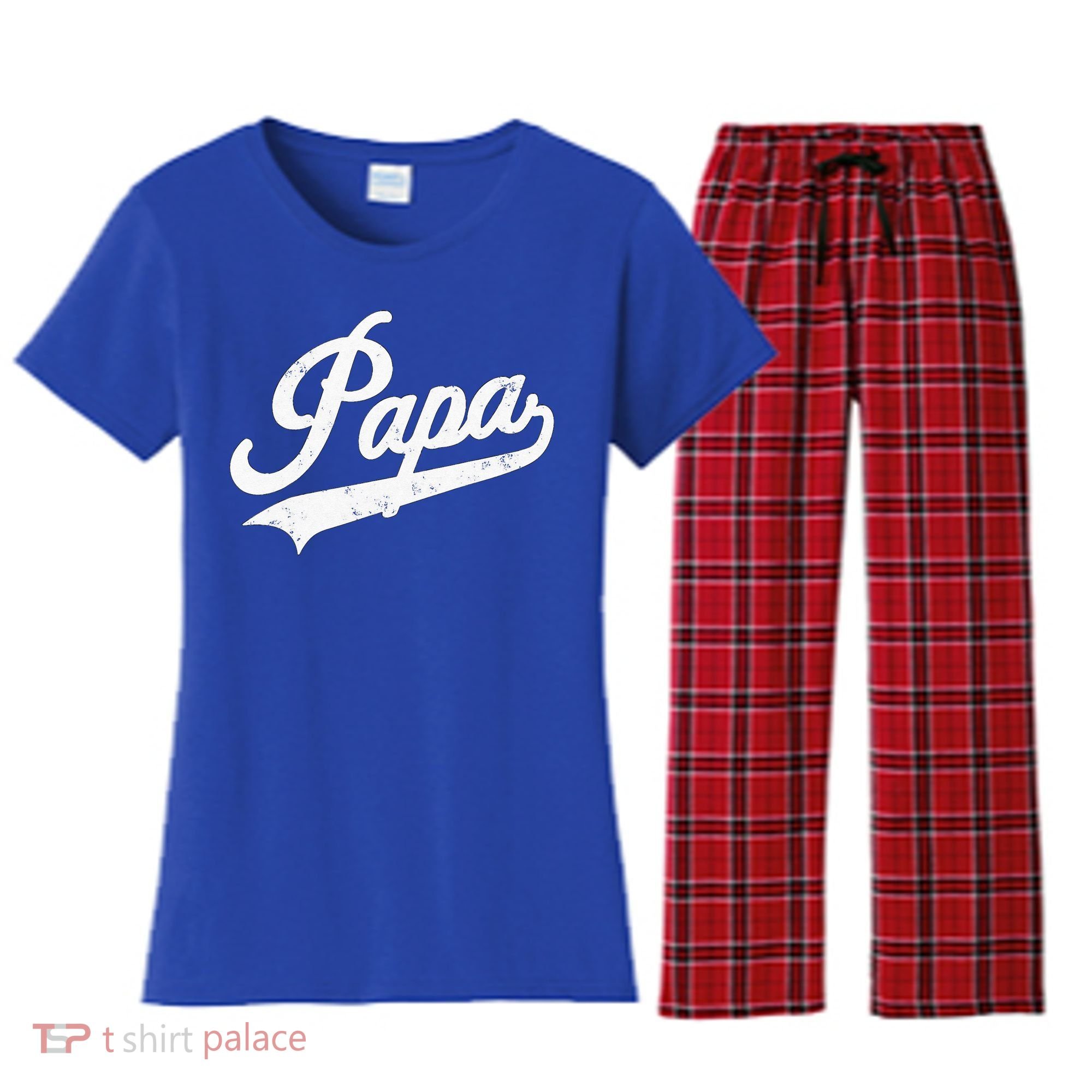 Papa Retro Style Father’s Day Gift For Funny Papa Grandpa Women's Flannel Pajama Set