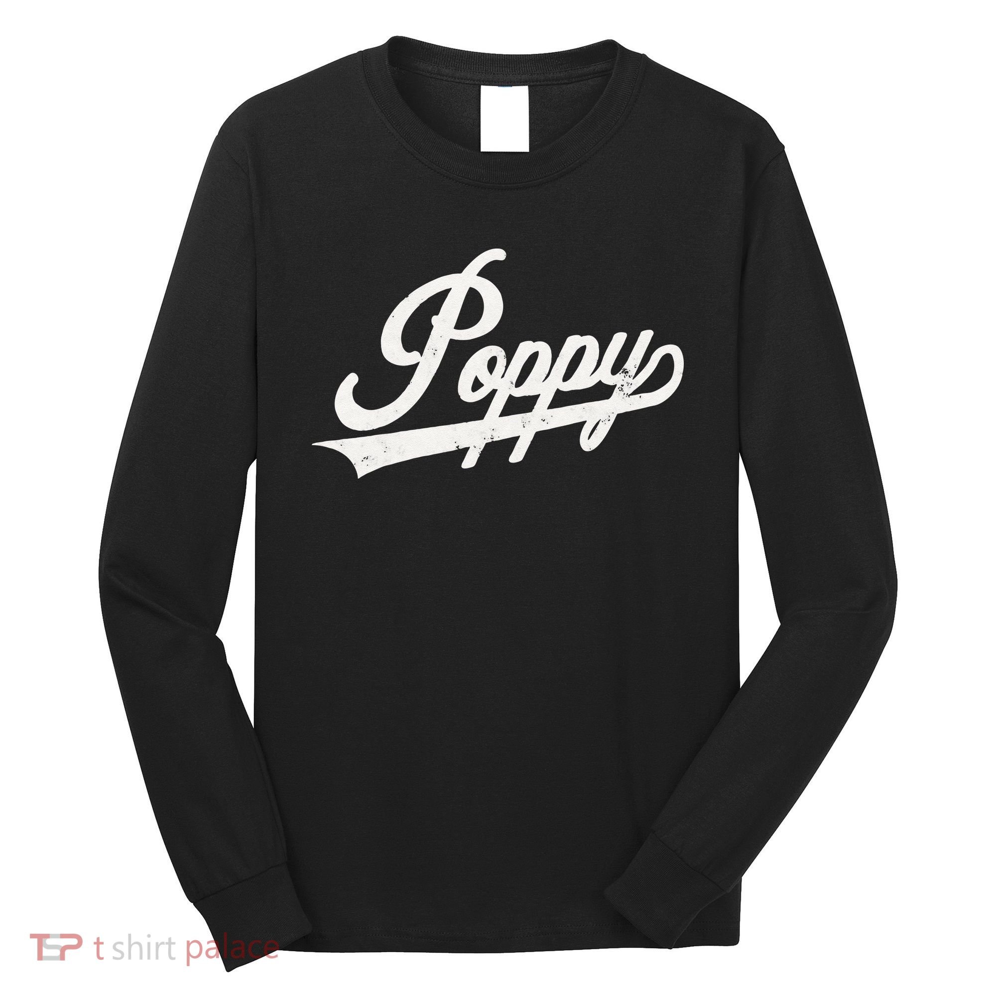 Poppy Retro Style Father’s day gift for Papa Grandpa Long Sleeve Shirt