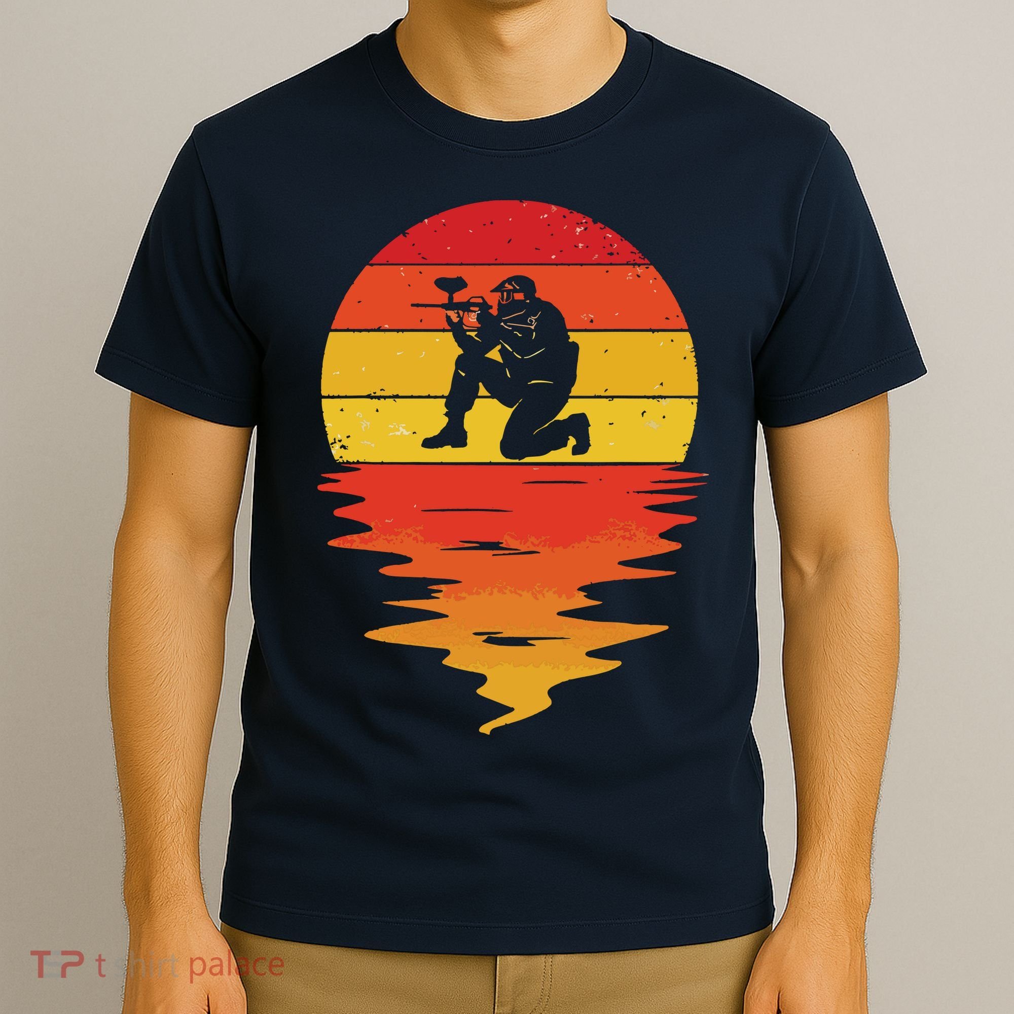 Paintball Retro Sunset 70s Vintage Paintball T-Shirt