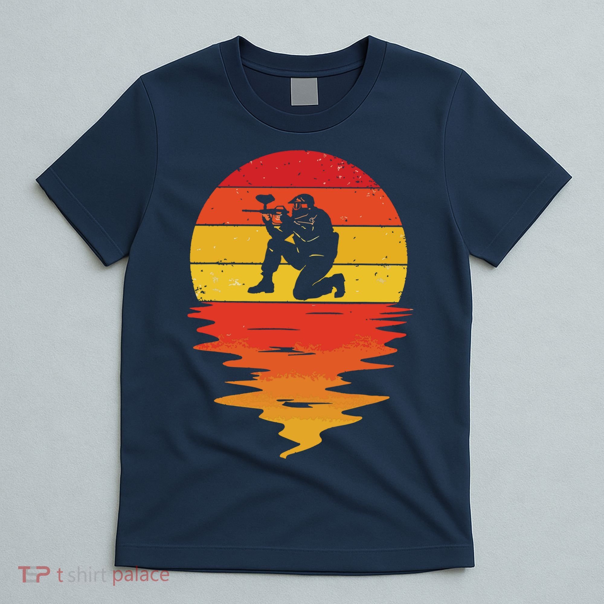 Paintball Retro Sunset 70s Vintage Paintball T-Shirt